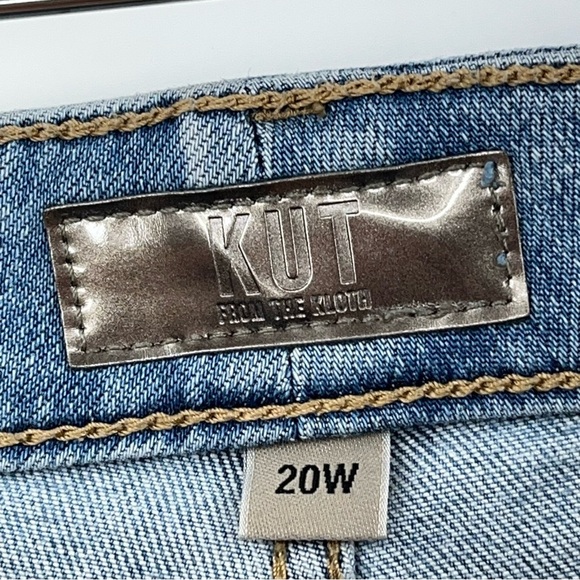 Kut 20W High-Rise Meg Fab Ab Wide Leg 0938 Raw Hem Jeans Light from the kloth - Picture 5 of 10